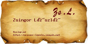 Zsingor László névjegykártya